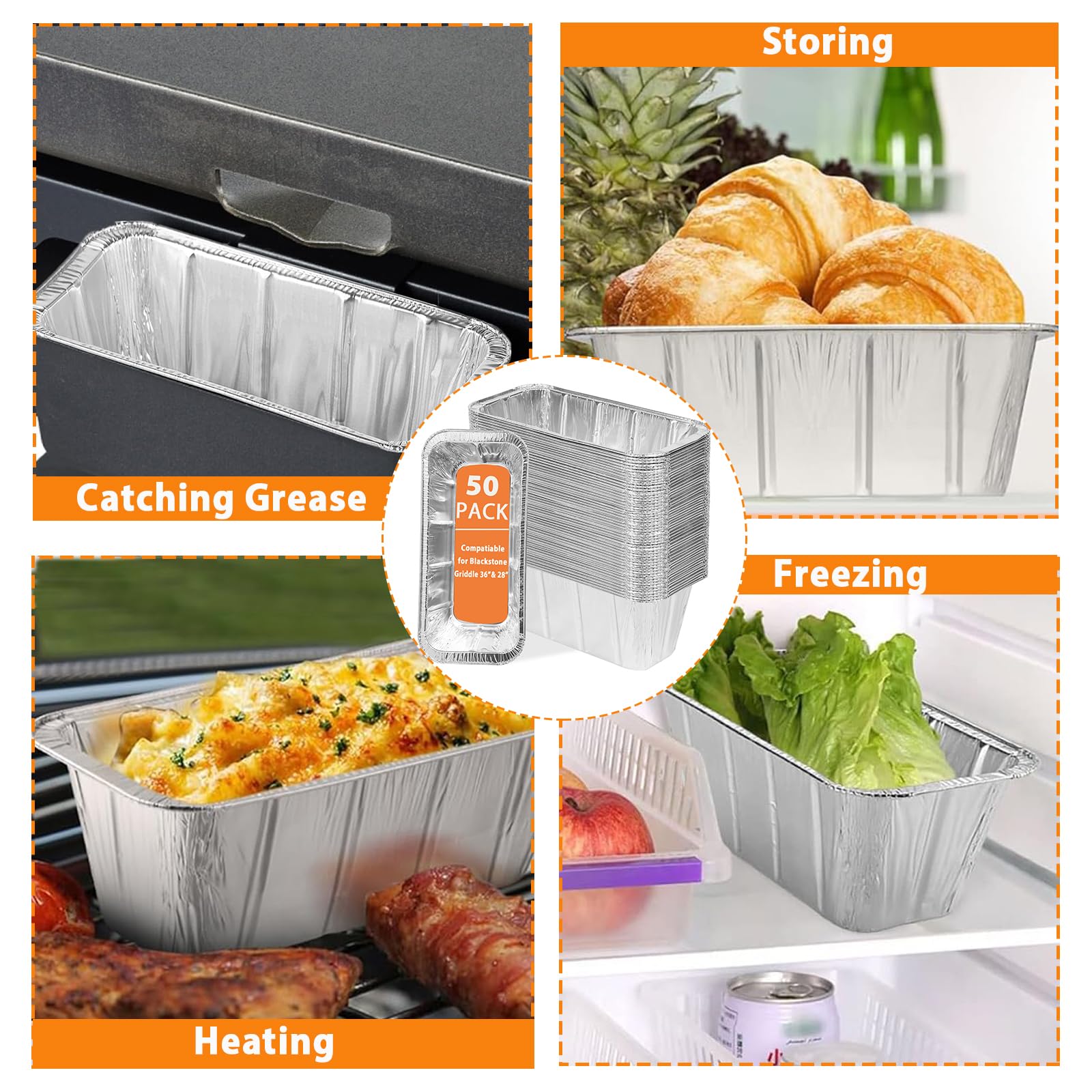 50 Pack Drip Pan Liners for Blackstone Griddle 36