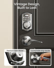 Veise Keyless Entry Door Lock with 2 Lever Handles - Electronic Keypad Deadbolt, Easy Installation Digital Smart Front Door Lock Set, Satin Nickel 🍁 All In One Marketplace Canada