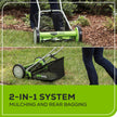 Greenworks 16-Inch Reel Lawn Mower with Grass Catcher 25052,Black/Green, 47