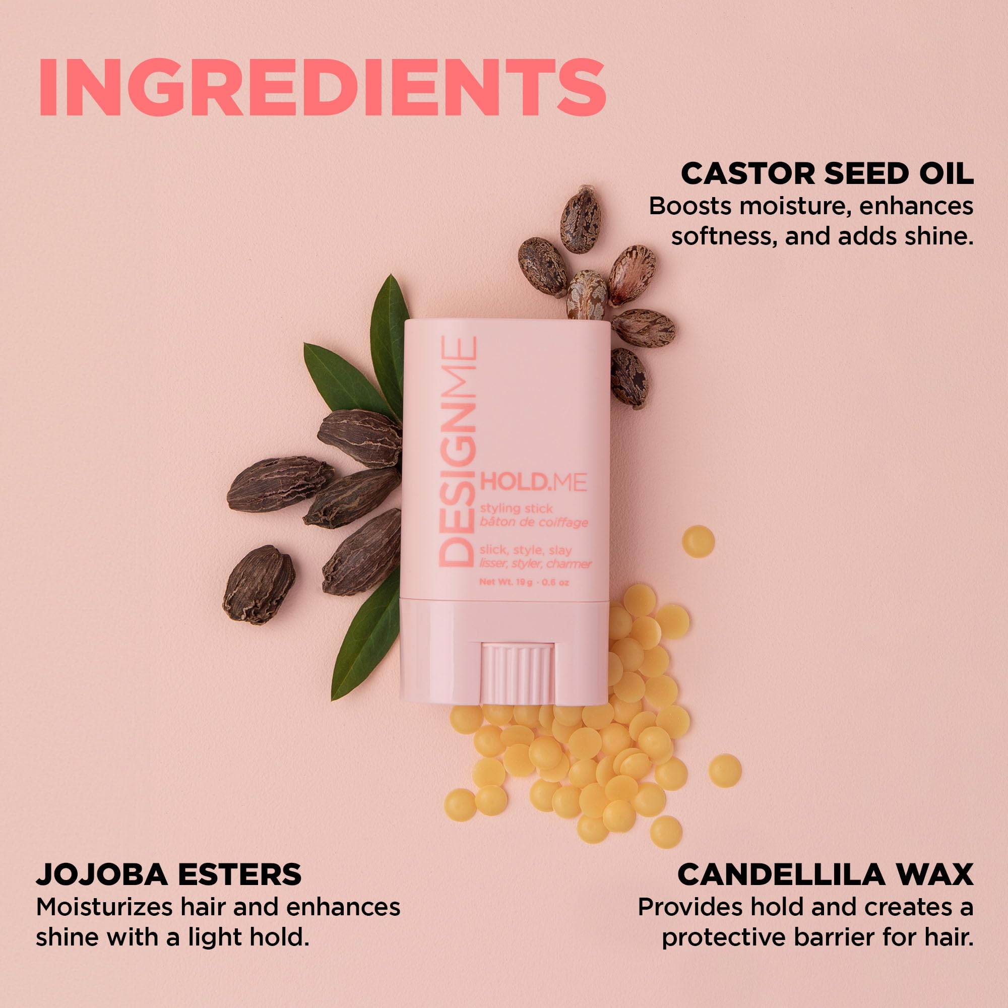 Design.Me HOLD.ME Styling Stick | Vegan Hair Wax Stick for Women | Controls Frizz, Tame Flyaways & Smooths Hair | With Long-Lasting Hold 🍁 All In One Marketplace Canada