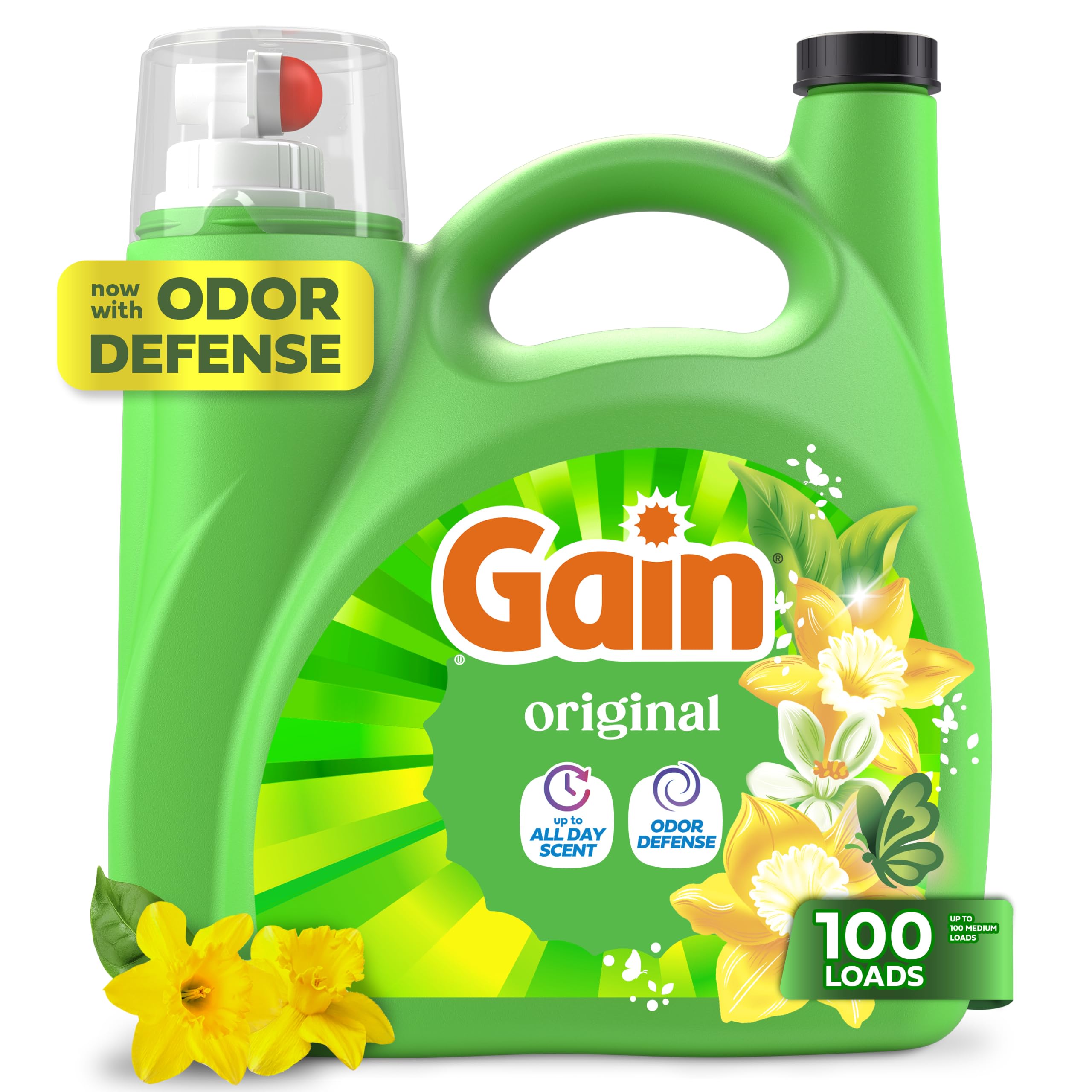 Gain Aroma Boost Liquid Laundry Detergent, Original Scent, HE Compatible, 107 Loads, 4.55L 🍁 All In One Marketplace Canada