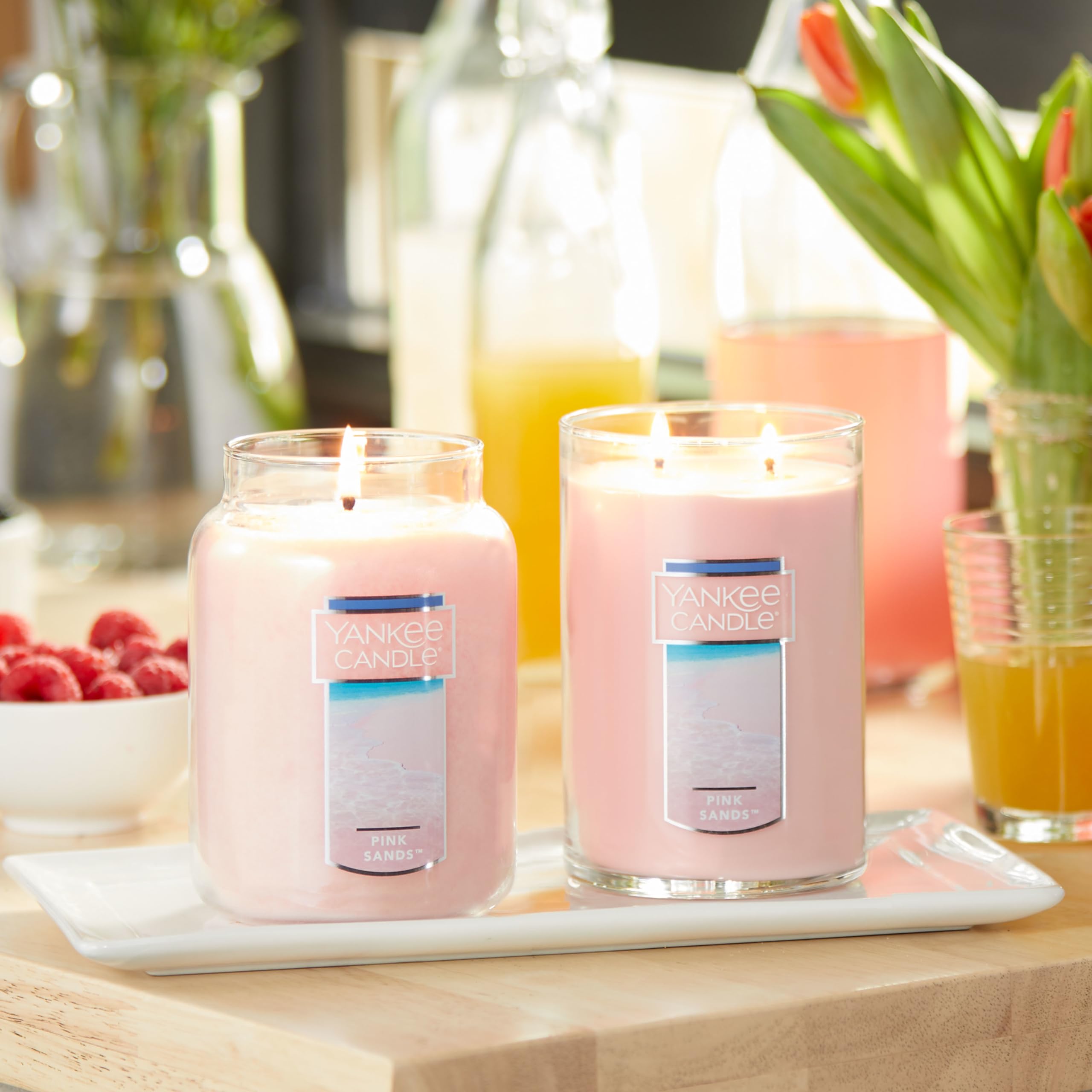 Yankee Candle Scented Candle, Pink Sands, Original Large Jar Candle, 110-150 Hours of Burn Time, 22 oz. 🍁 All In One Marketplace Canada