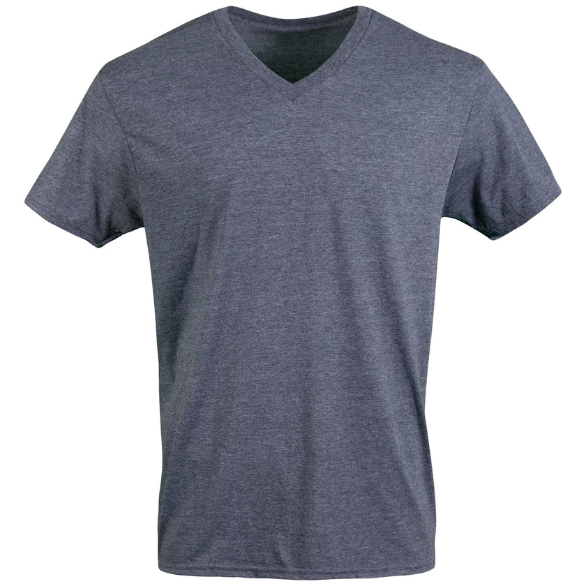 Gildan Men's V-Neck T-Shirts, Multipack, Style G1103, Navy/Heather Navy/Indigo Blue (5-Pack), X-Large 🍁 All In One Marketplace Canada