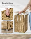 SONGMICS Laundry Hamper with Lid, 23.8 Gallon (90 L) Synthetic Rattan Clothes Laundry Basket with Lid and Handles, Foldable, Removable Liner, Natural ULCB051N01V1 🍁 All In One Marketplace Canada