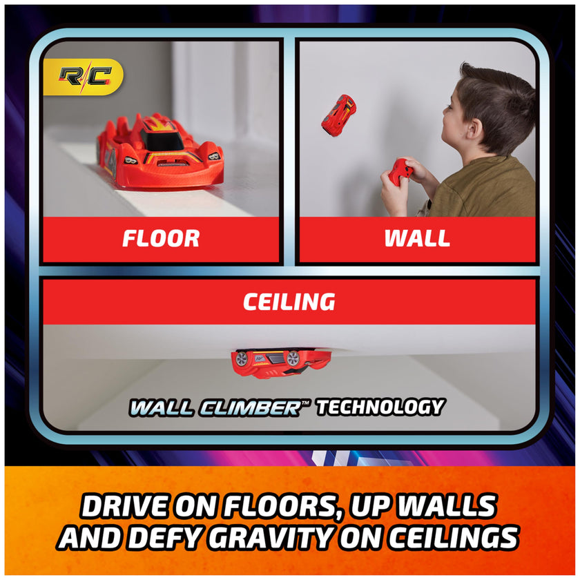 Air Hogs, Zero Gravity Sprint RC Car Wall Climber, Red USB Micro B Rechargeable Indoor Wall Racer, Over 5-Inches Long, Toys for Kids Ages 4 and up 🍁 All In One Marketplace Canada