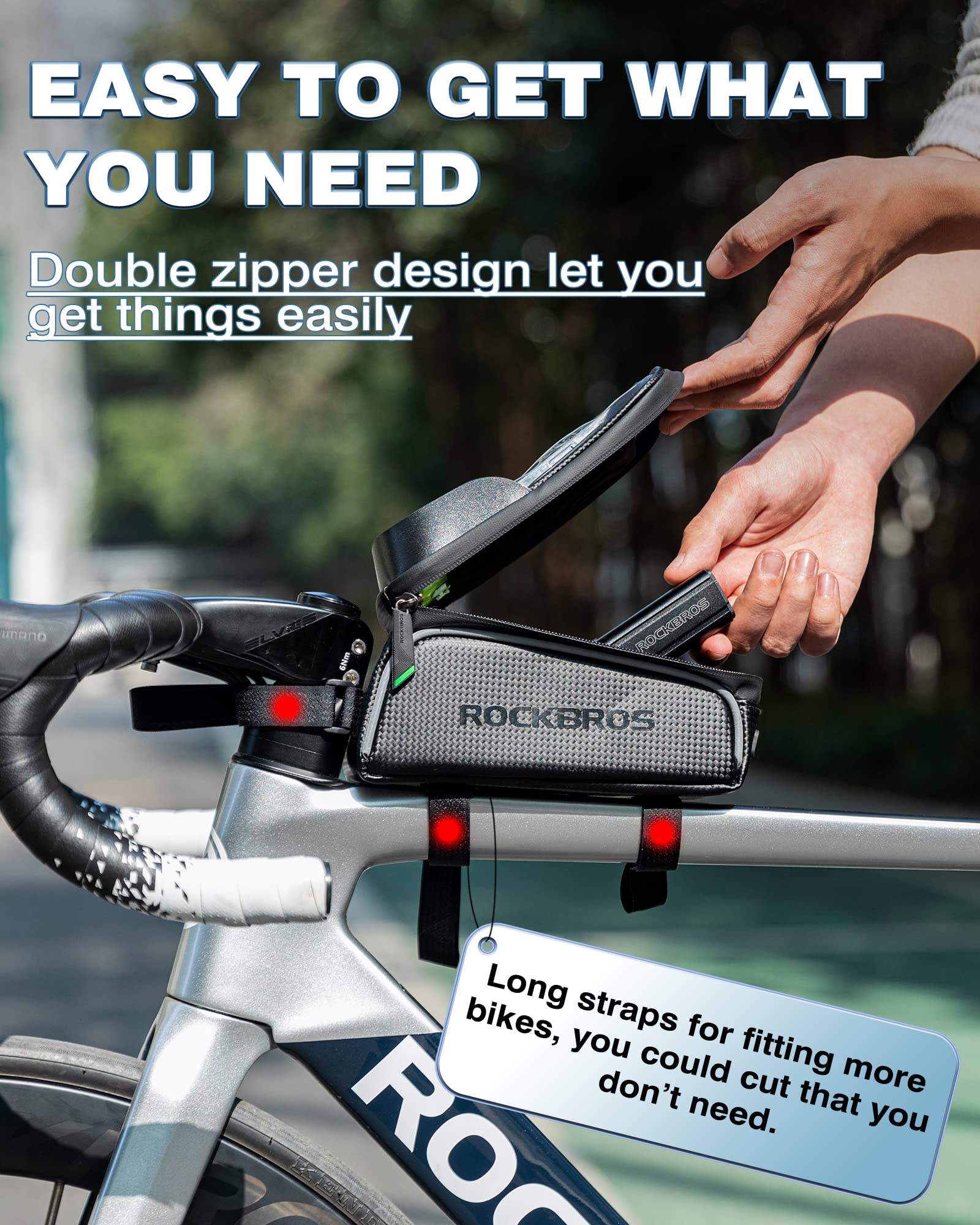 ROCKBROS Bike Phone Frame Bag 1.6L Bike Bag Waterproof Bike Accessories Touch Screen Bicycle Phone Case Compatible Phone Under 7” 🍁 All In One Marketplace Canada