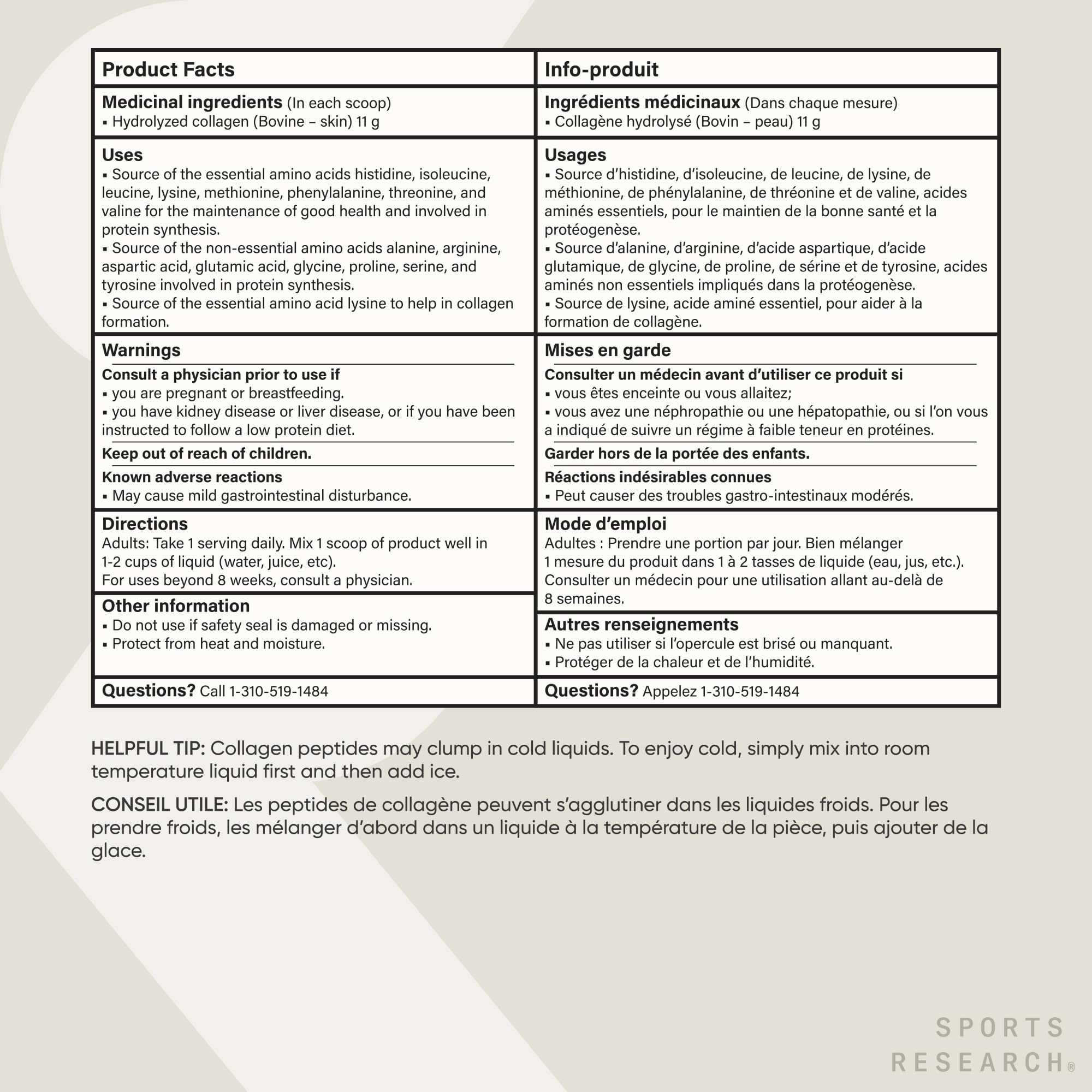 Sports Research® Premium Collagen Peptides Powder (32oz Jar) | Grass-Fed, Certified Paleo Friendly, Non-GMO and Gluten Free - Unflavored and Easy to Mix 🍁 All In One Marketplace Canada