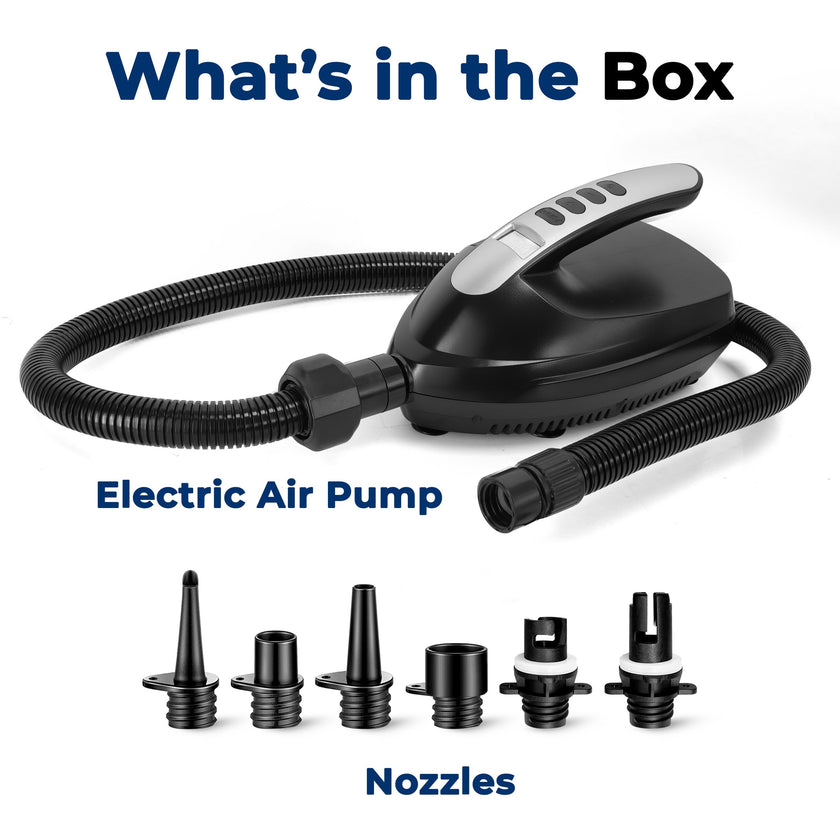 SereneLife Electric SUP Air Pump 16 PSI, Portable Paddle Board Air Compressor with Digital LCD Display, 12V DC Car Connector, Multiple Nozzle Adapters for SUPs, Boats & Inflatables 🍁 All In One Marketplace Canada