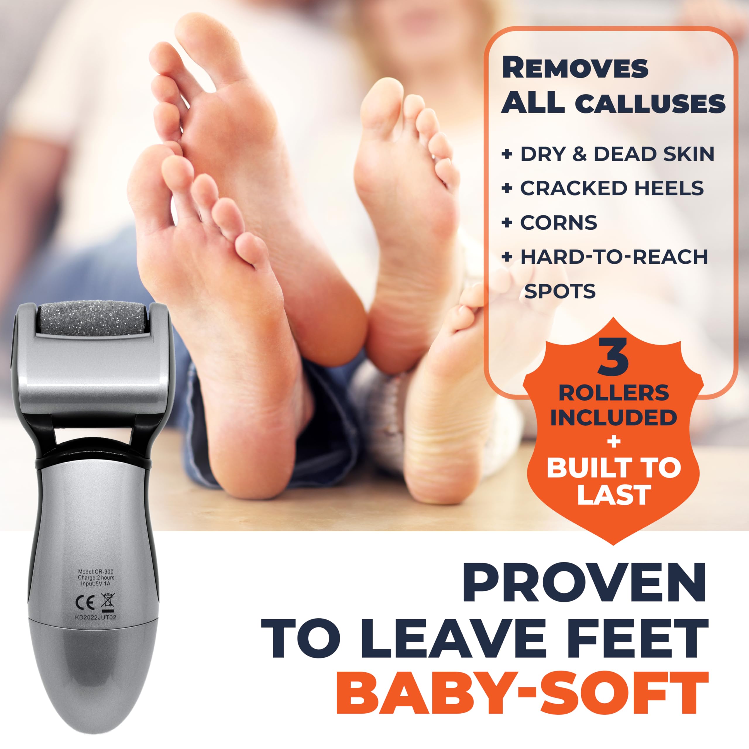 Callus Remover: Electric Rechargeable Pedicure Tools for Men/Women by Own Harmony w 3 Rollers (Tested Powerful) Best Foot File,Professional Spa Electronic Micro Pedi Feet Care Perfect for Cracked Skin 🍁 All In One Marketplace Canada