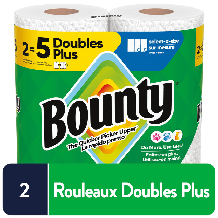 Bounty Paper Towels Select-A-Size White, 8 Double Plus Rolls = 20 Regular Rolls 🍁 All In One Marketplace Canada