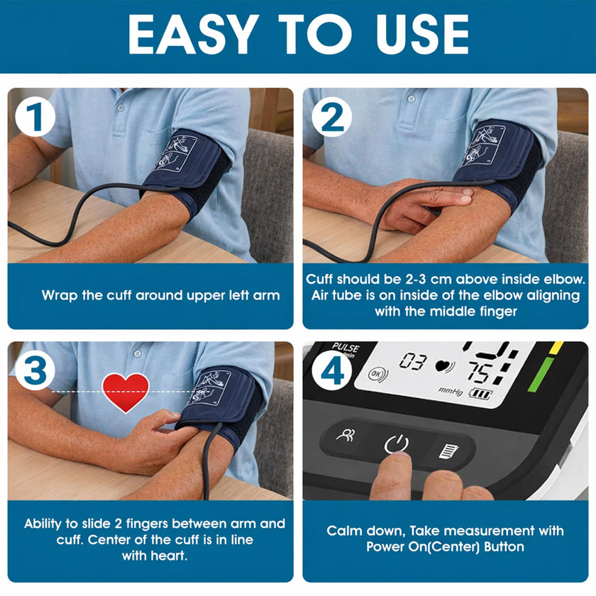ByFloProducts Blood Pressure Monitor for Home Use – Digital Heart Rate Monitor with Backlit LCD Screen, Includes Blood Pressure Cuff, 4 AAA Batteries, Perfect Automatic Blood Pressure Machine (Black with Backlight) 🍁 All In One Marketplace Canada