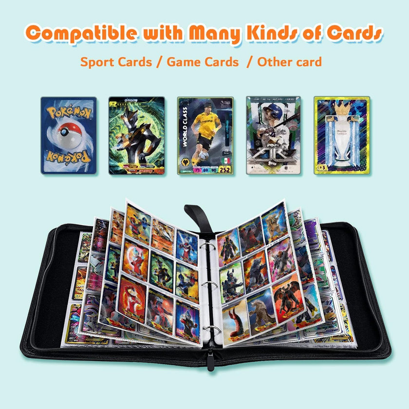 Card Binder, 9-Pocket Sleeves with 540 Cards Holder, Trading Waterproof, Corrugated Lining,Sports Cards Binder, TransparentCollection (9-Pocket) 🍁 All In One Marketplace Canada