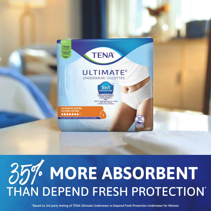 TENA Adult Incontinence, Discrete Disposable, Underwear, Comfortable Fit, Ultimate Absorption Protection, Unisex, Large (L), 52 Count 🍁 All In One Marketplace Canada