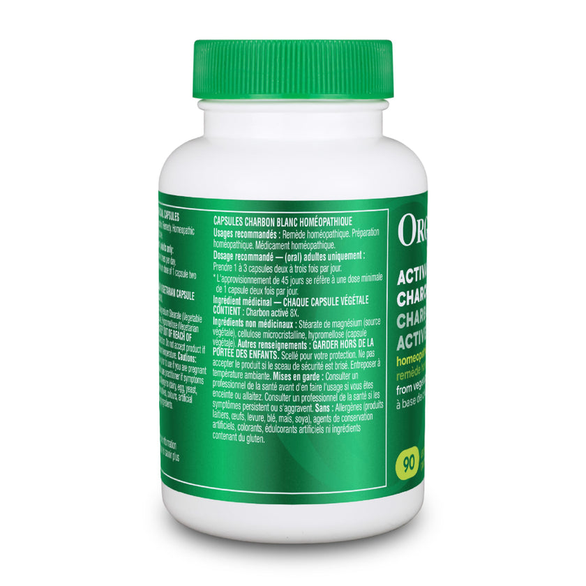 Organika Canadian-Made Activated Charcoal - Homeopathic Charcoal, Digestive Support, Detox, Gas and Bloating Support- 90vcaps 🍁 All In One Marketplace Canada