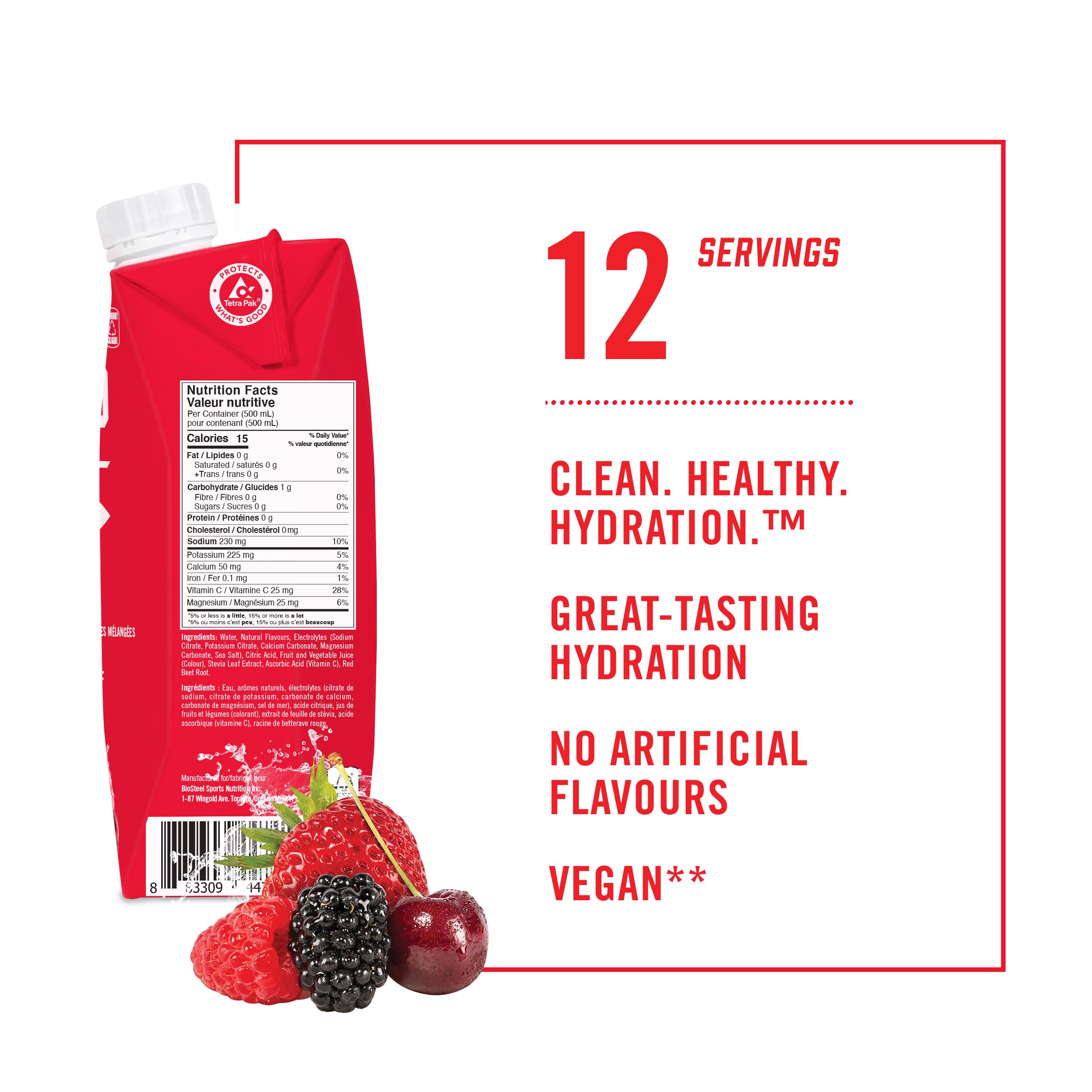 BioSteel Electrolyte Sports Drink, Mixed Berry, 12-Pack, Zero Sugar 🍁 All In One Marketplace Canada