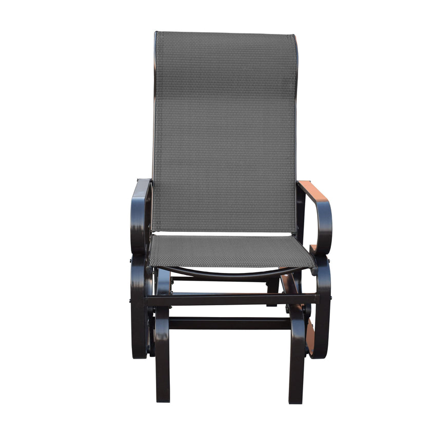 Sojag Belle Patio Glider Chair with Heavy-Duty Steel Frame and PVC-Coated Fabric, Easy-Glide Outdoor Patio Rocking Chair, Dark Grey 🍁 All In One Marketplace Canada