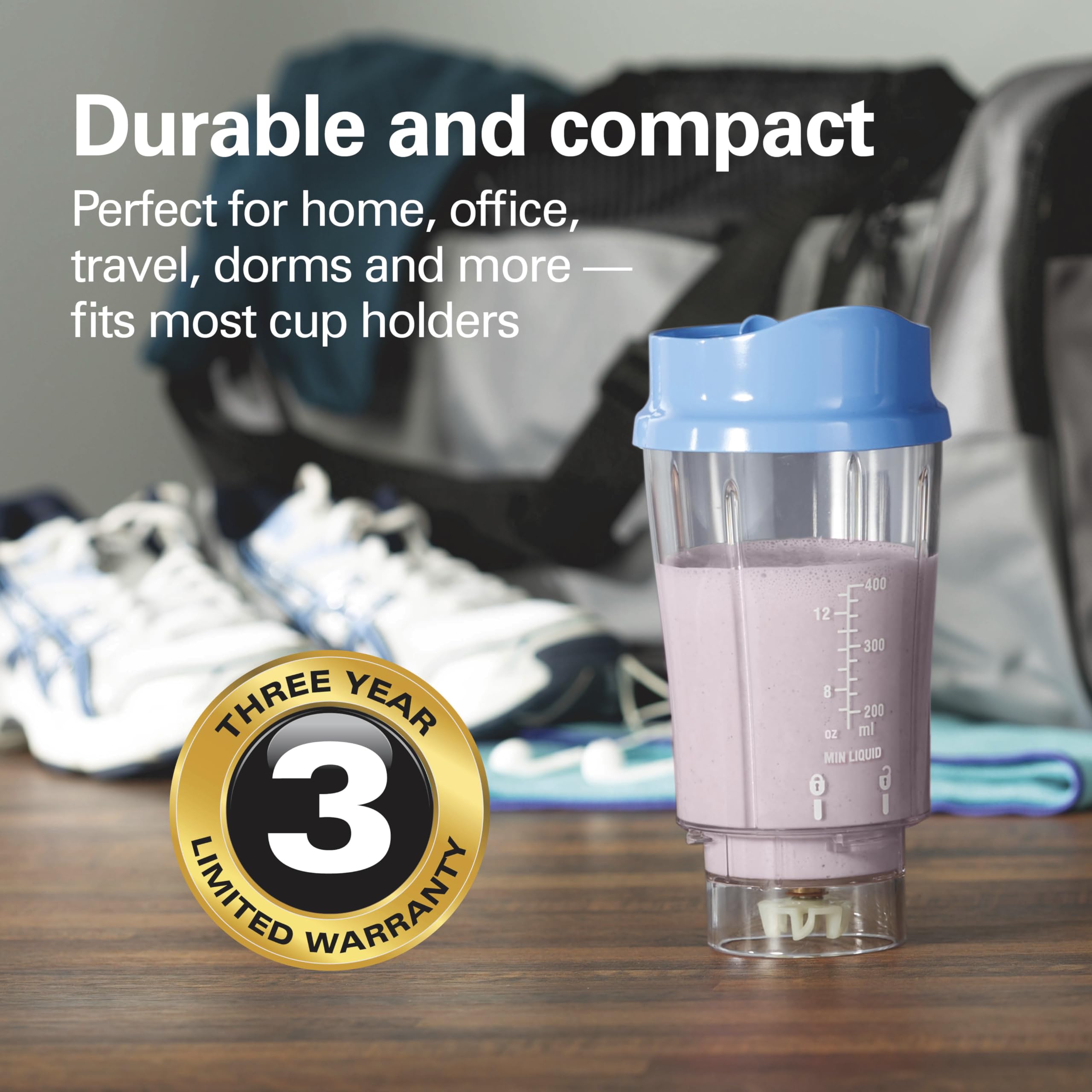 Hamilton Beach Personal Blender for Smoothies & Protein Shakes, Portable Single Serve Blender with Travel Lid, 14 oz BPA-Free Jar, 175W, Compact Countertop Blender, Tranquil Blue, 51172 🍁 All In One Marketplace Canada