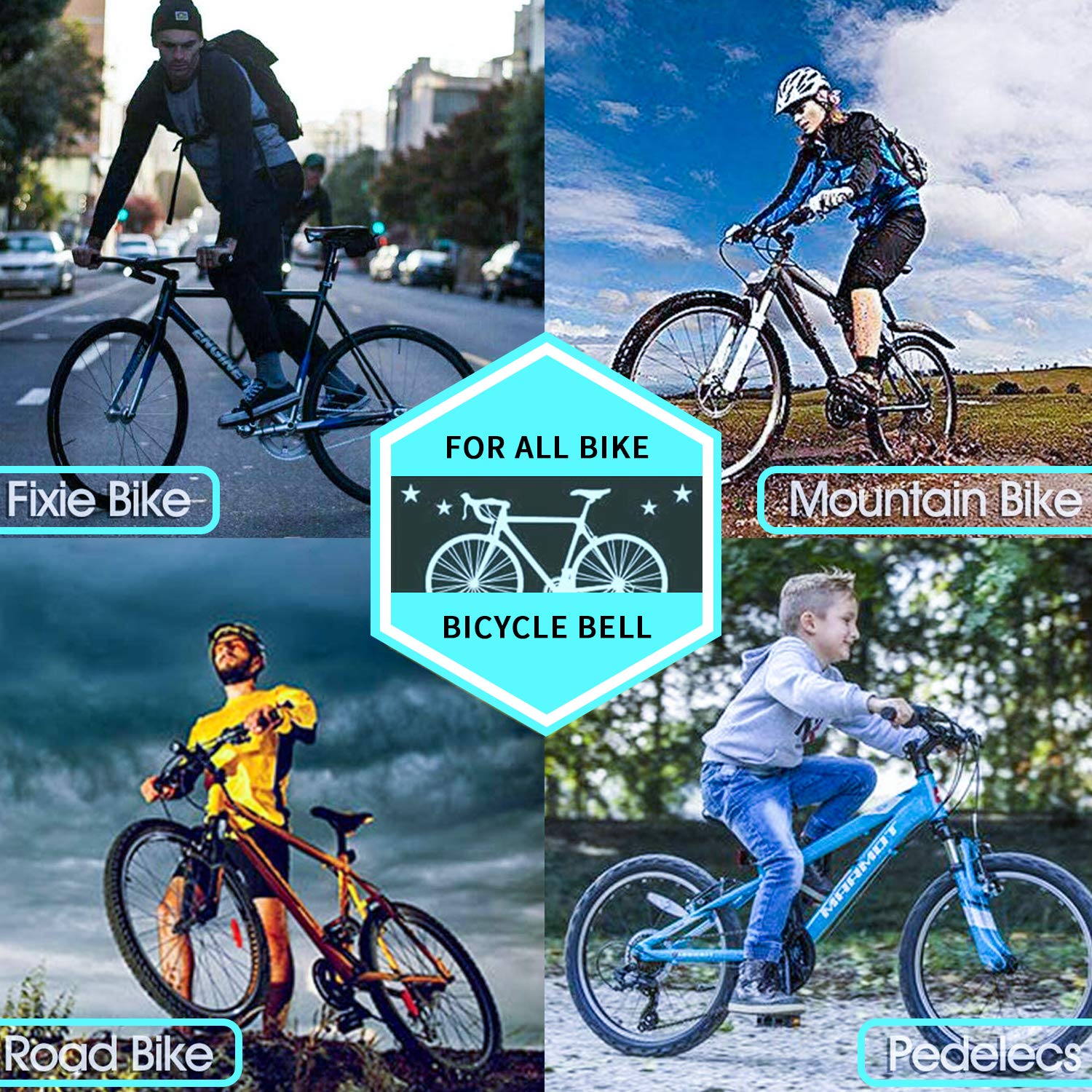 2 Pack Classic Bike Bell, Bicycle Bell | Loud Crisp Clear Sound for City Commuting & Mountain Bikes, BMX Bike, Sports Bike, Durable & Easy-Thumb Hit for Adults Kids, Right Hand/Left Hand Use - Black 🍁 All In One Marketplace Canada