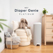 Diaper Genie Platinum Diaper Pail, Stone Grey - Made in Durable Stainless Steel and Includes 1 Easy Roll Refill with 18 Bags 🍁 All In One Marketplace Canada