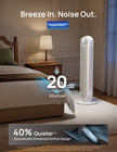 DREO Tower Fan for Bedroom, 25ft/s Velocity Quiet Floor Fan, 90° Oscillating Fans for Indoors with 4 Speeds, 4 Modes, 8H Timer, Standing Fans, Bladeless Fan, White, Nomad One (DR-HTF007) 🍁 All In One Marketplace Canada