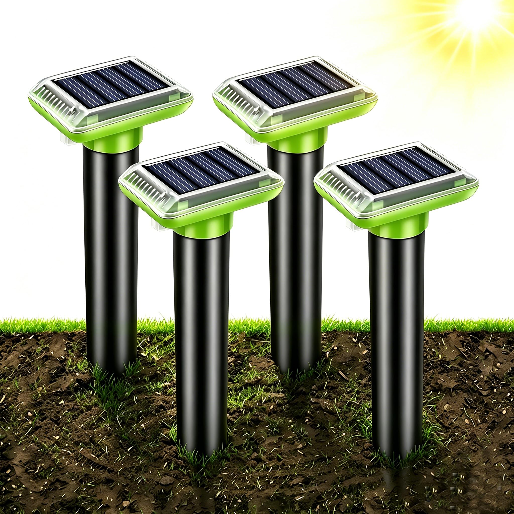 Solar-Powered Animal Ground Stakes 4 Pack, Waterproof Outdoor Yard Protector Accessories for Lawn, Yard and Garden (Green) 🍁 All In One Marketplace Canada
