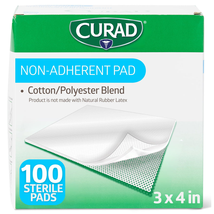 Curad Medline Curad Sterile Non-Adherent Pads (Pack of 100) for Gentle Wound Dressing and Absorption Without Sticking, White 🍁 All In One Marketplace Canada