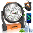 Kssvzz Portable Camping Fan with LED, 20000mAh Rechargeable Battery Powered Fan, 270°Pivot Personal USB Fan, 4 Speed Quiet Table Fan, 9’’ Battery Operated Tent Fan for Travel, Picnic(Orange) 🍁 All In One Marketplace Canada