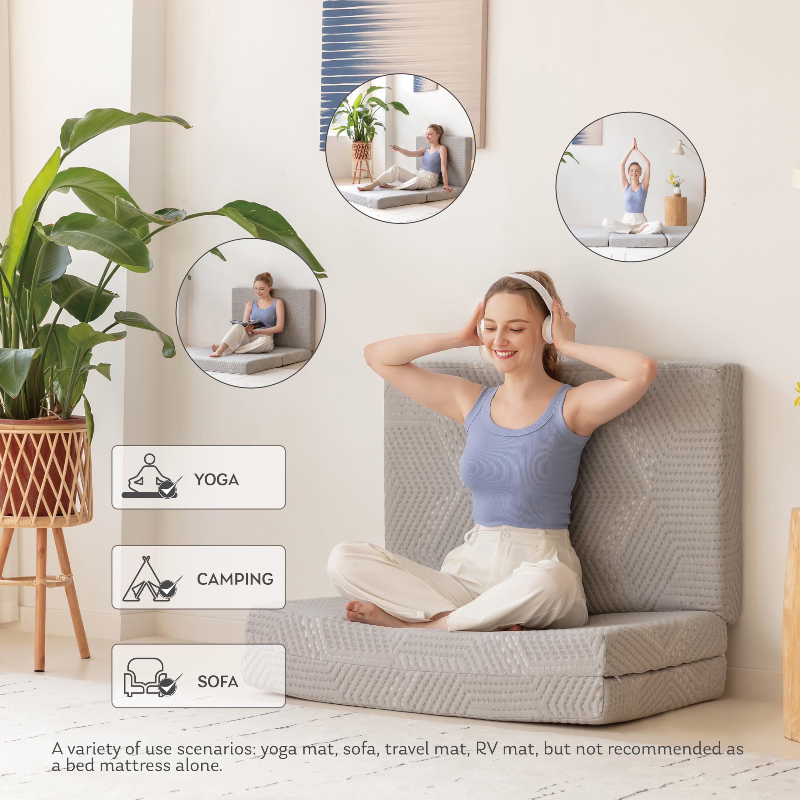Tri-Fold Memory Foam Mattress, 4 inch Twin Folding Mattress 🍁 All In One Marketplace Canada