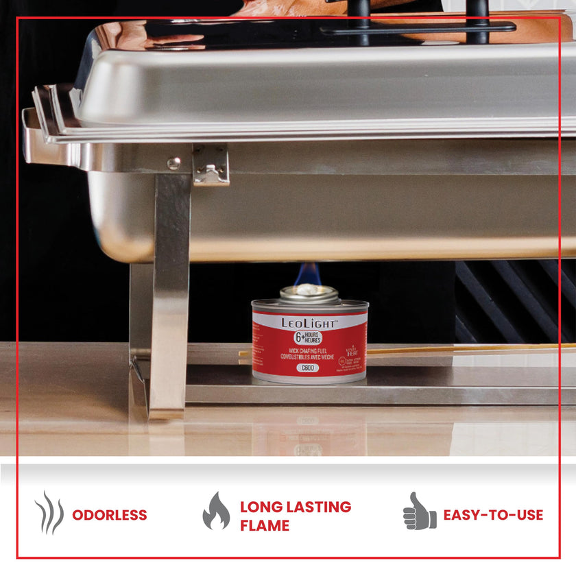 6 Pack Chafing Fuel 6 Hour Burn – Odorless, Smokeless & Spill-Proof Wick, 7.8oz Food Warmer Fuel for Chafing Dish Buffet Set & Catering Use, LeoLight 🍁 All In One Marketplace Canada