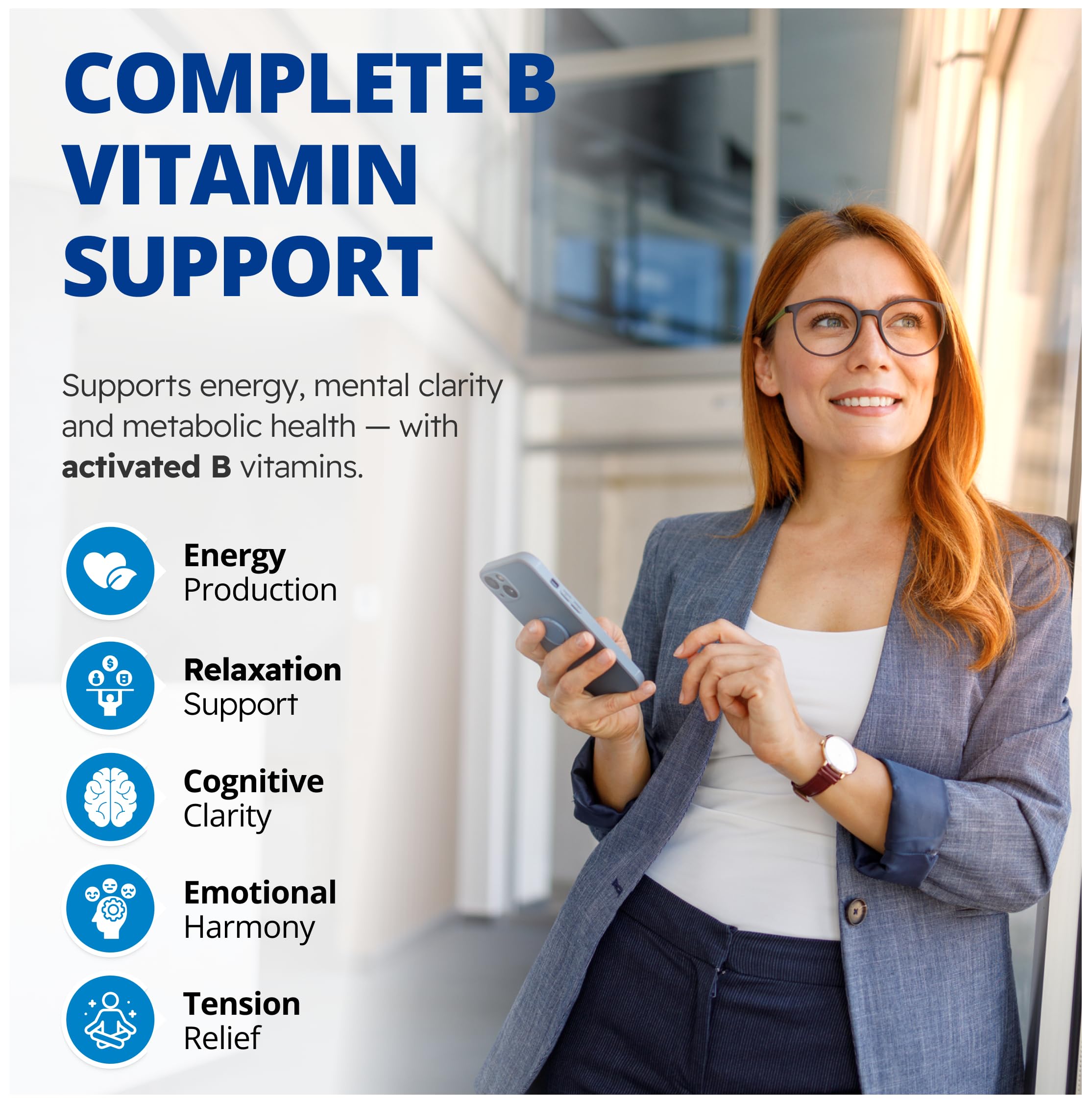 CanPrev Synergy B Complex 60 V-Caps 30-Day Supply - Vitamin B Supplement with L-Theanine 200mg - Complete B Complex Optimized with L-5-MTHF Activated Folate & Spirulina - Vegan, Non-GMO & Gluten-Free 🍁 All In One Marketplace Canada
