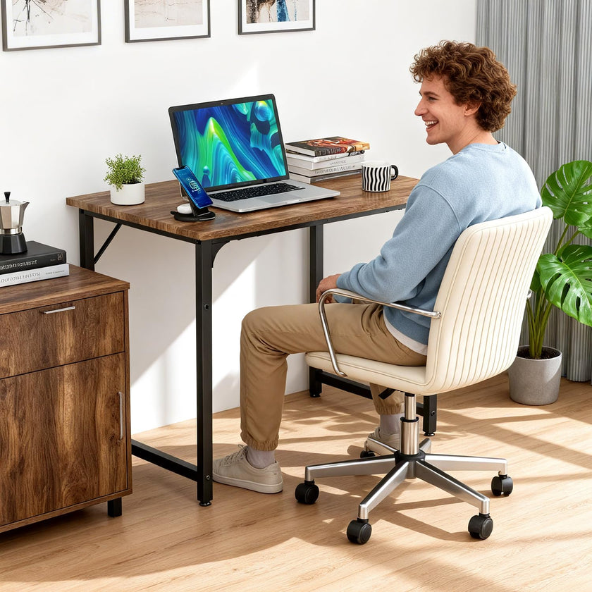 BestOffice Computer Desk,Home Office Desk Writing Study Table Modern Simple Style PC Desk with Metal Frame for Home Office 🍁 All In One Marketplace Canada