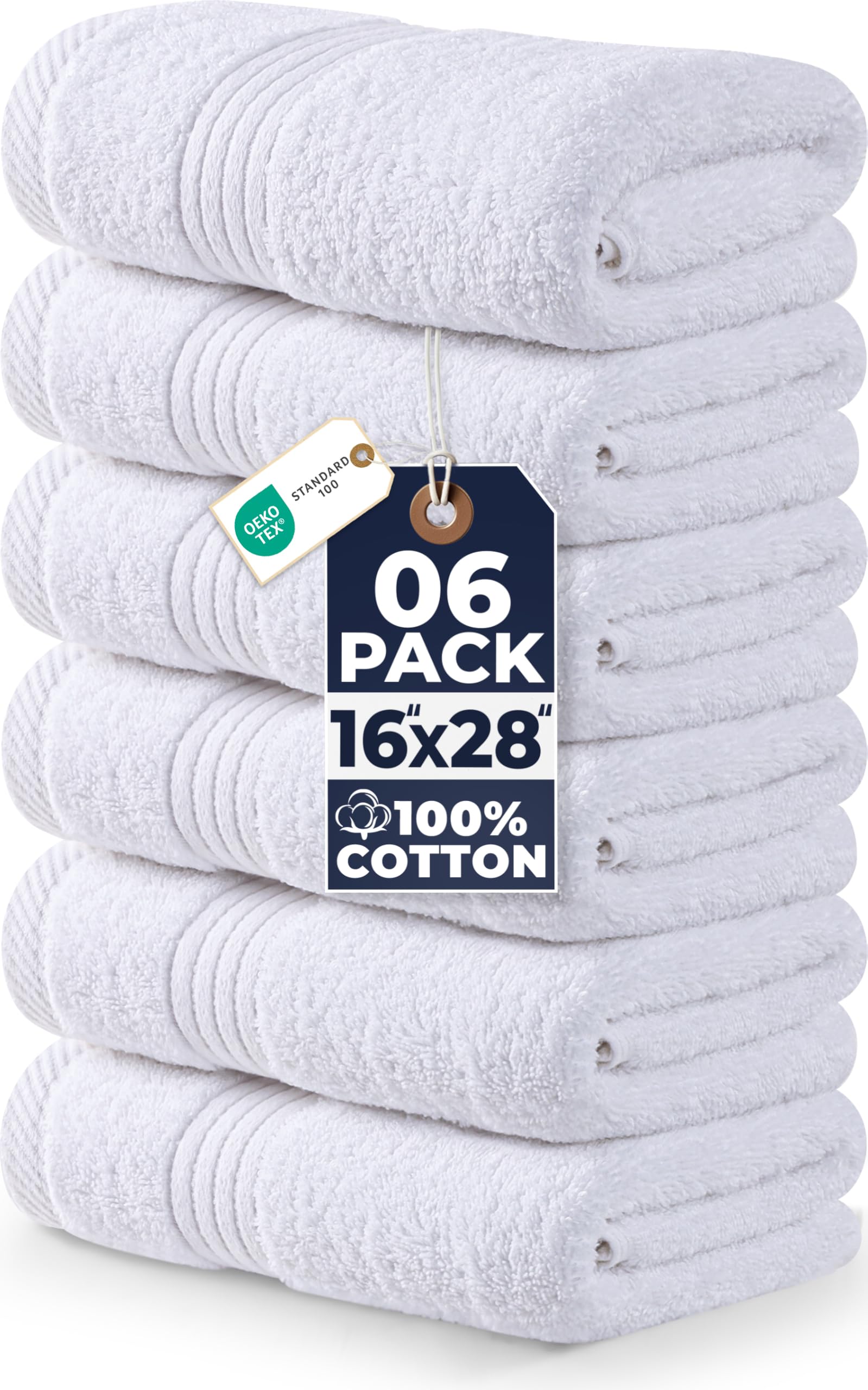 Utopia Towels 6 Piece Premium Hand Towels Set, 16 by 28 inches, 100% Ring Spun Cotton, Lightweight and Highly Absorbent Towels for Bathroom, Travel, Camp, Hotel, and Spa, White 🍁 All In One Marketplace Canada
