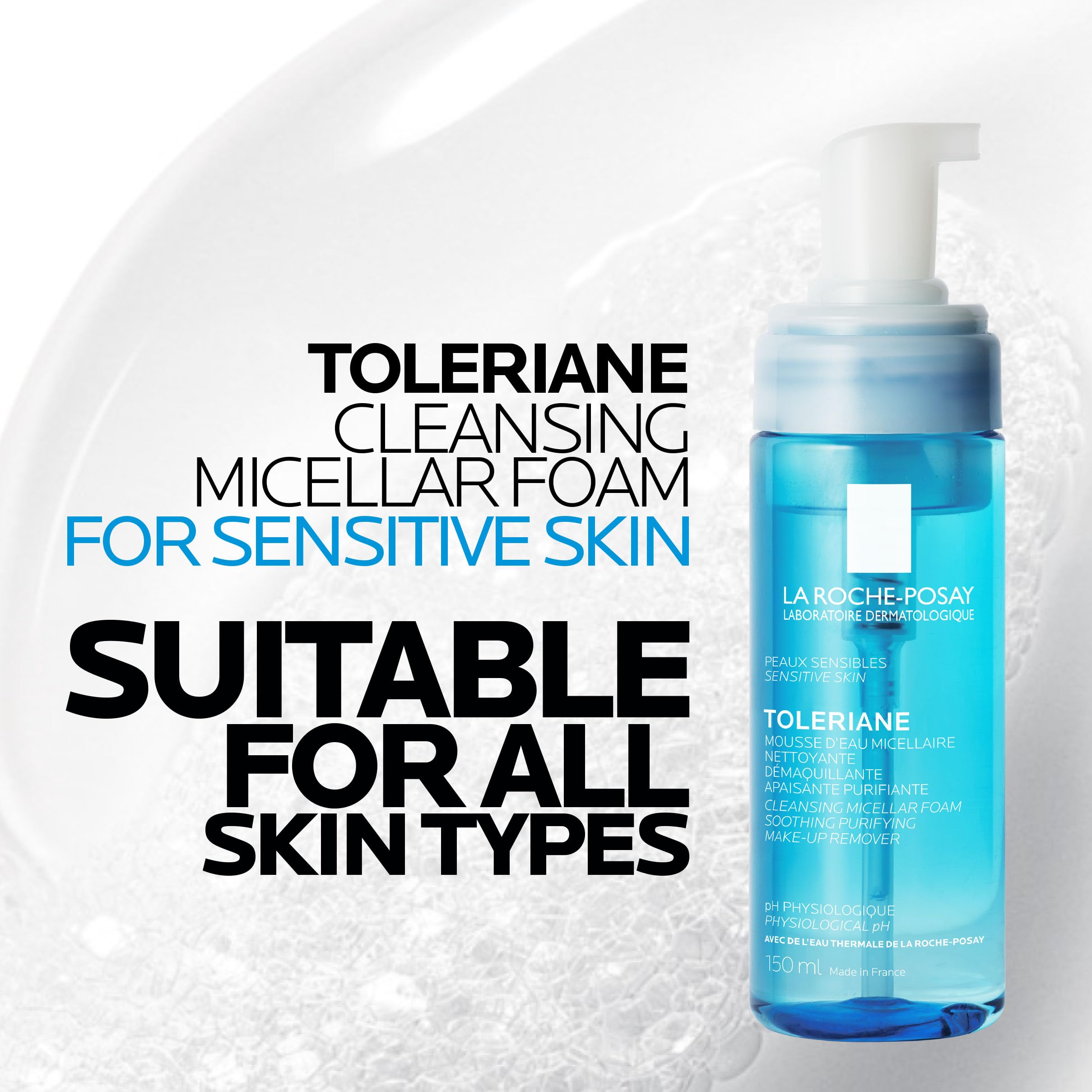 La Roche Posay Gentle Face Wash, Toleriane Micellar Foaming Water, Gently Cleanses and Purifies Skin, Formulated with Glycerin, Alcohol-Free, Recommended by Dermatologists, 150ml 🍁 All In One Marketplace Canada
