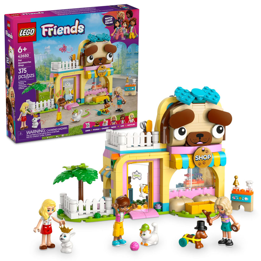 LEGO Friends Pet Accessories Shop Pretend Play Set - Building Toy for Kids, Girls and Boys, Ages 6+ - with 3 Minidolls, Toy Dog, Cat, & Rabbit - Gift Idea for Ramadan - 42650 🍁 All In One Marketplace Canada