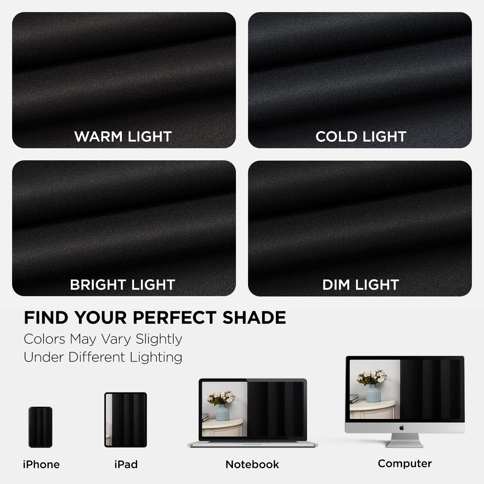 Joydeco Blackout Curtains 63 Inchs Long 52 Wide Black Out Curtains 2 Panels, Thermal Insulated Long Curtain& Drapes, Room Darkening Grommet Drapes for Living Bedroom Window (W52 x L63 Inch, Black) 🍁 All In One Marketplace Canada