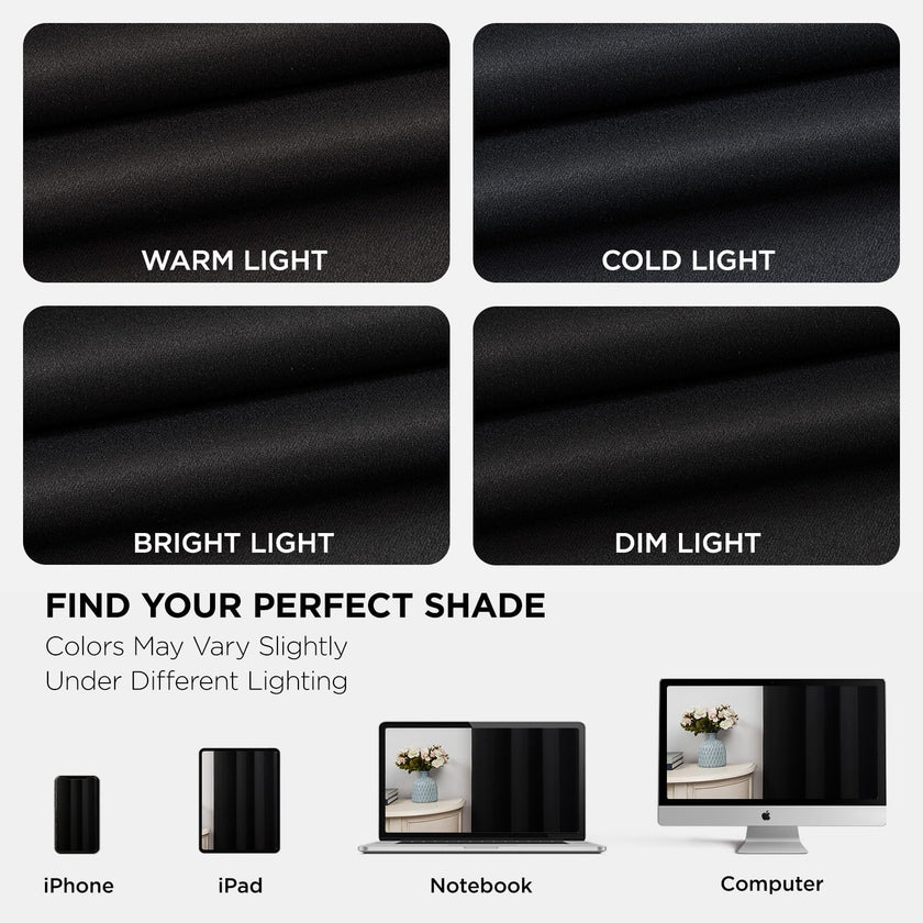 Joydeco Blackout Curtains 63 Inchs Long 52 Wide Black Out Curtains 2 Panels, Thermal Insulated Long Curtain& Drapes, Room Darkening Grommet Drapes for Living Bedroom Window (W52 x L63 Inch, Black) 🍁 All In One Marketplace Canada