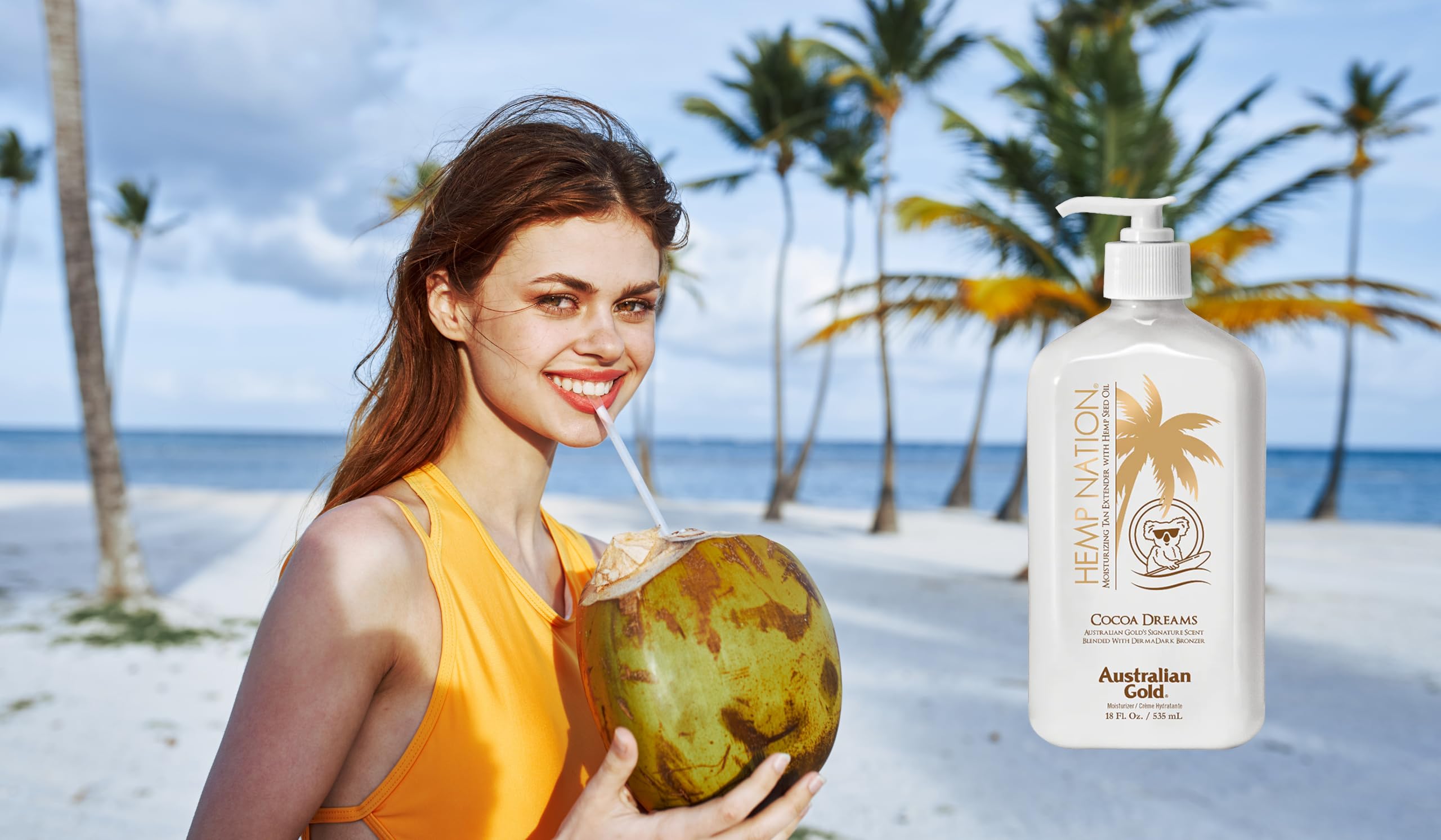 Australian Gold Hemp Nation Cocoa Dreams Tan Extender w/Derma Dark Bronzer 18oz 🍁 All In One Marketplace Canada