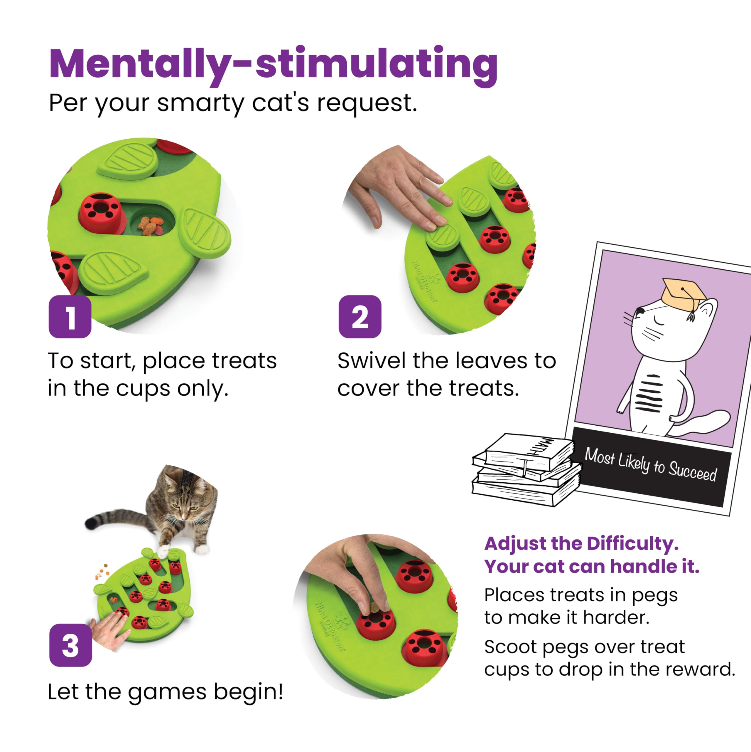 Catstages Buggin' Out Puzzle & Play, Interactive Treat Puzzle Cat Toy, Green 🍁 All In One Marketplace Canada