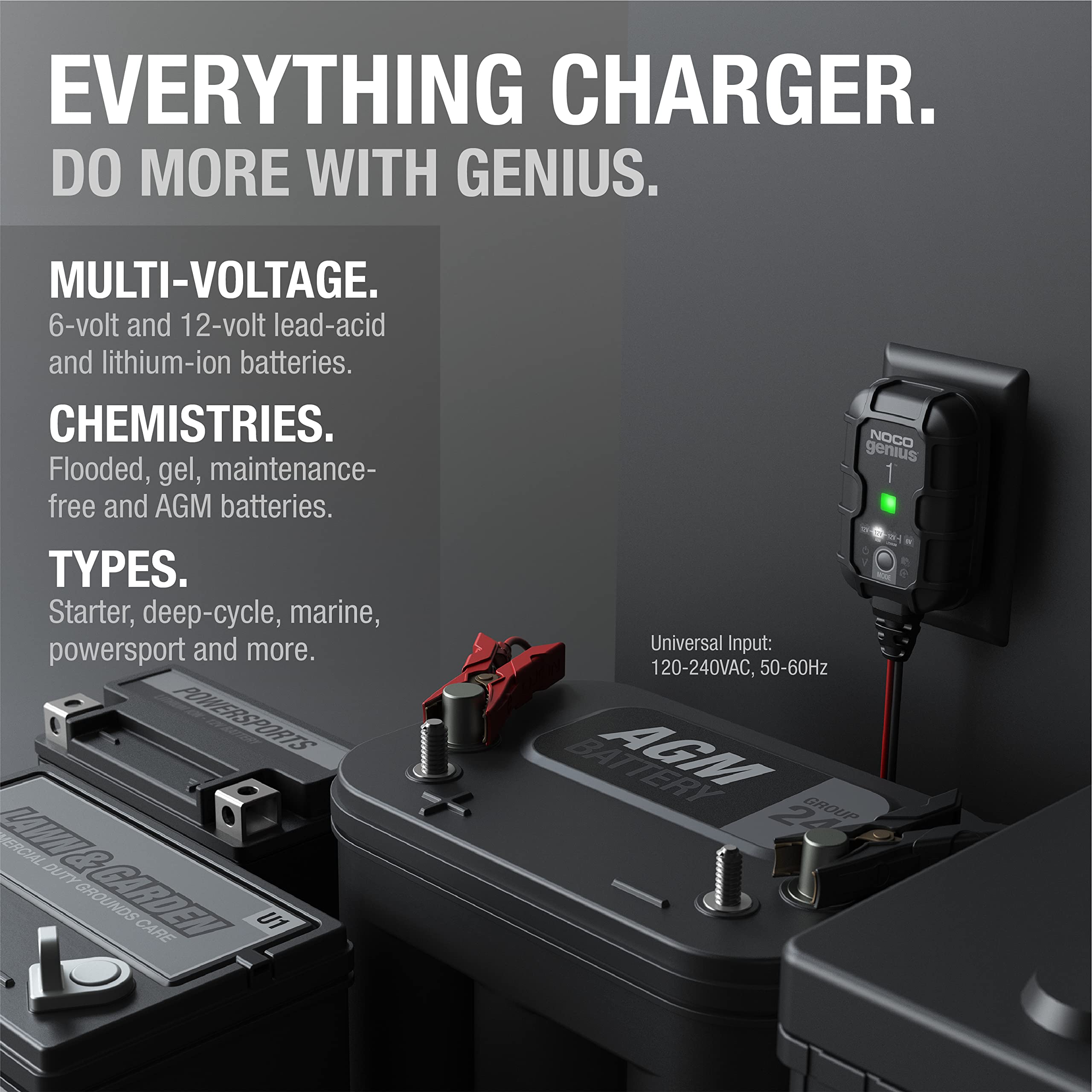 NOCO GENIUS1: 1A 6V/12V Smart Battery Charger – Automatic Maintainer, Trickle Charger & Desulfator with Overcharge Protection & Temperature Compensation – for Lead-Acid & Lithium Batteries 🍁 All In One Marketplace Canada