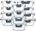 M MCIRCO 24-Piece Glass Food Storage Containers with Snap Locking Lids,Glass Meal Prep Containers Set - Airtight Lunch Containers, Microwave, Oven, Freezer and Dishwasher 🍁 All In One Marketplace Canada
