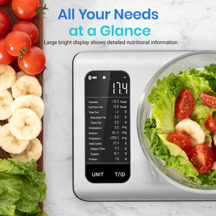 Etekcity Smart Food Nutrition Kitchen Scale, Digital Grams and Ounces for Weight Loss, 19 Facts Tracking, Baking, Cooking, Portion Control, Macro, Keto, 11 Pounds-Large, 304 Stainless Steel 🍁 All In One Marketplace Canada
