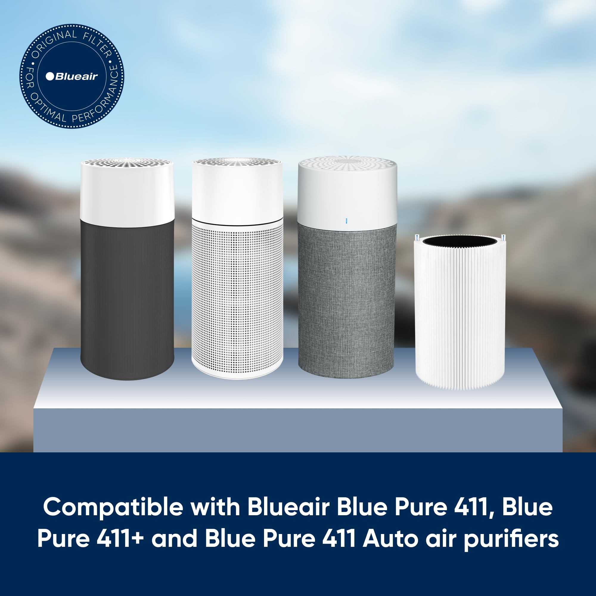 Blueair Blue Pure 411 Genuine Replacement Filter, Particle and Activated Carbon, Fits Blue Pure 411, 411+, 411 Auto & MINI Air Purifiers, White (F411PACF102174) 🍁 All In One Marketplace Canada