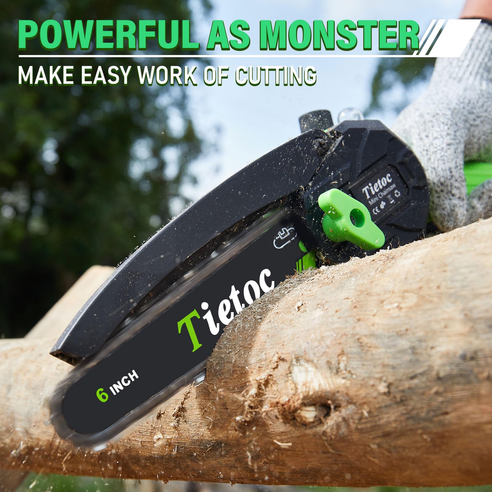 TIETOC Mini Chainsaw Cordless 6 Inch with Large Batteries, 880w Electric Chainsaw with Oiler System,Small Battery Chainsaw for Wood/Trees Cutting for Men Dad Husband Gadget 🍁 All In One Marketplace Canada