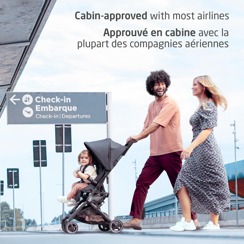 Maxi-Cosi Lara Ultra Compact Stroller, Airplane Carry-on Compliant for travel, Lightweight, one-hand fold, large storage, inludes travel bag Essential Black 🍁 All In One Marketplace Canada