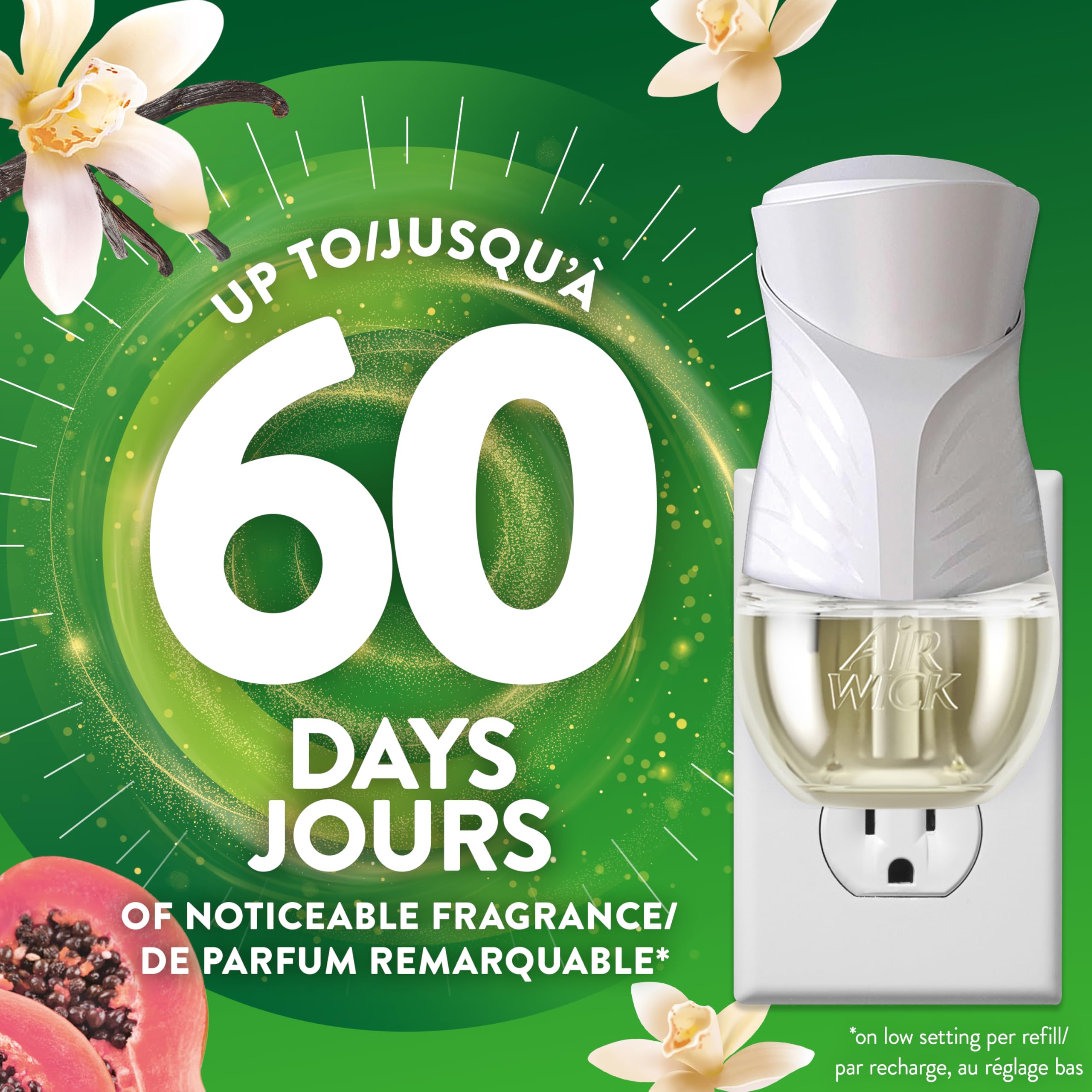 Air Wick Plug In Scented Oil Air Freshener Refills for Home – Infused with Essential Oils – 5 Count – Vanilla & Pink Papaya Scent 🍁 All In One Marketplace Canada