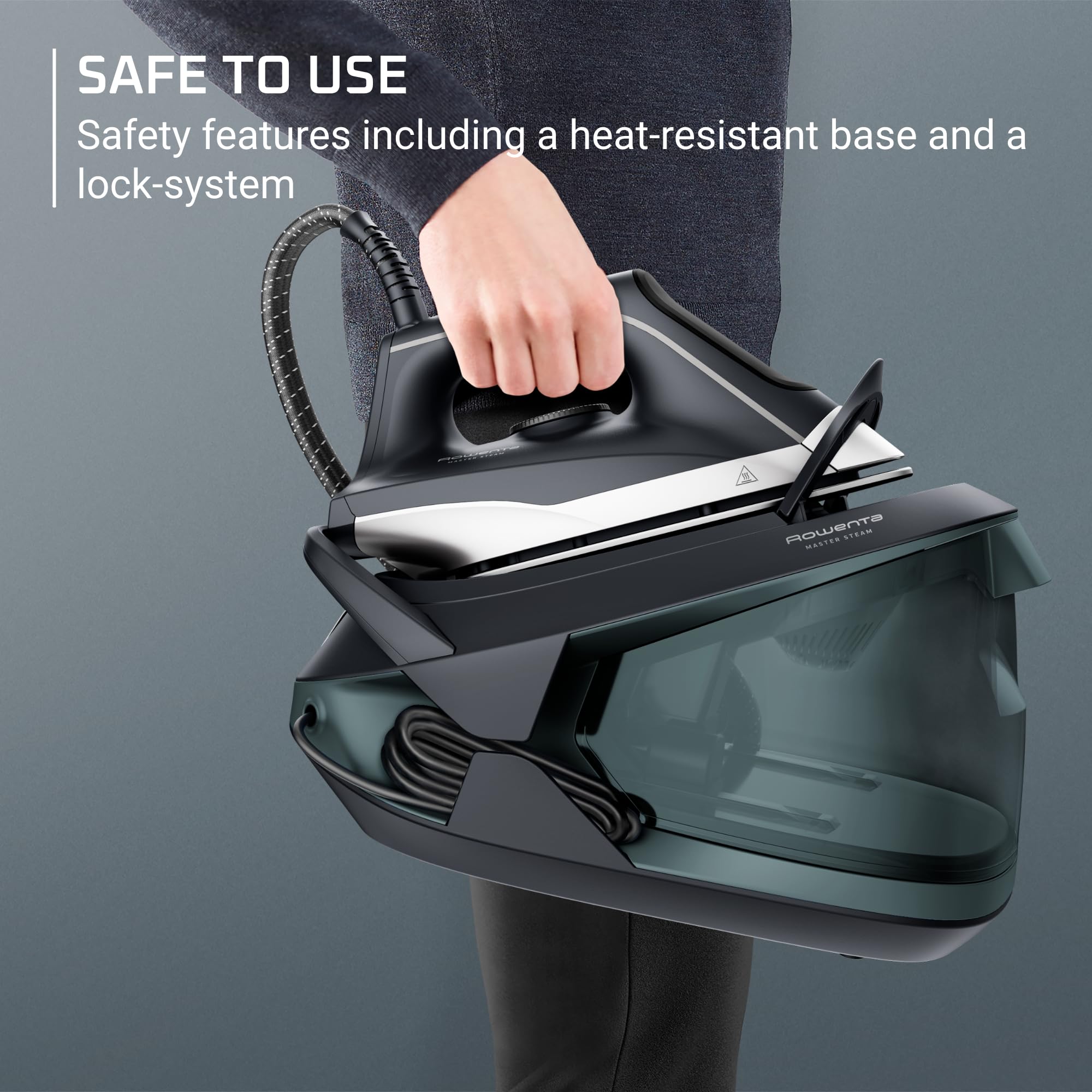 Rowenta Iron Steamer for Clothes Master Steam Station, Professional Steam Iron for Clothes with Stainless Steel Soleplate, 57 Oz, 400 Microsteam Holes, Built-In Pump, 1750 Watts, Black/Green, VR8338 🍁 All In One Marketplace Canada