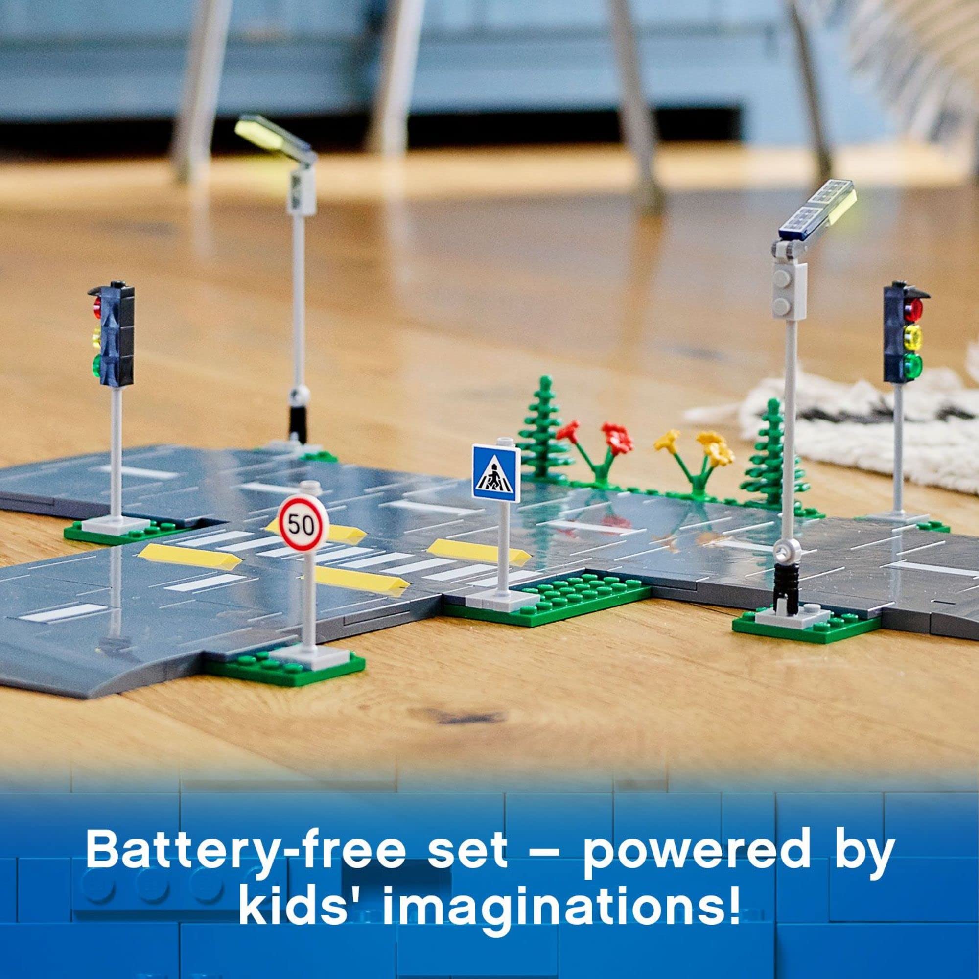 LEGO City Road Plates 60304 - Building Toy Set, Featuring Traffic Lights, Trees, Glow in The Dark Bricks, Combine with LEGO City Series Sets, Great Gift for Kids, Boys, and Girls Ages 5+ 🍁 All In One Marketplace Canada
