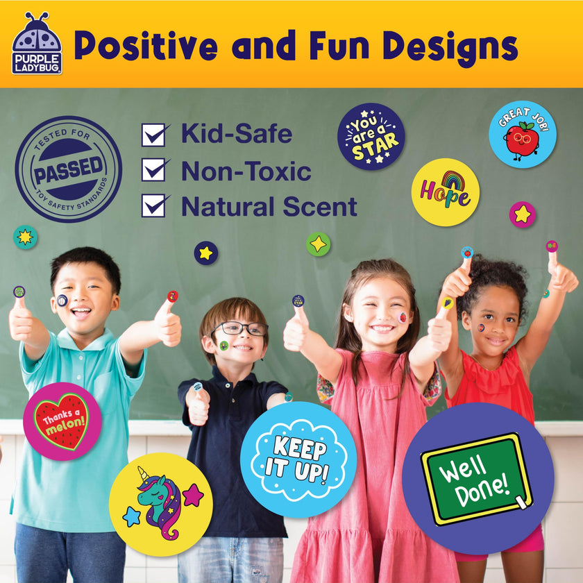 PURPLE LADYBUG 1260 Scratch and Sniff Stickers for Kids - Reward & Motivational Stickers - Smelly Stickers Teacher Must Haves for Classroom Essentials 🍁 All In One Marketplace Canada