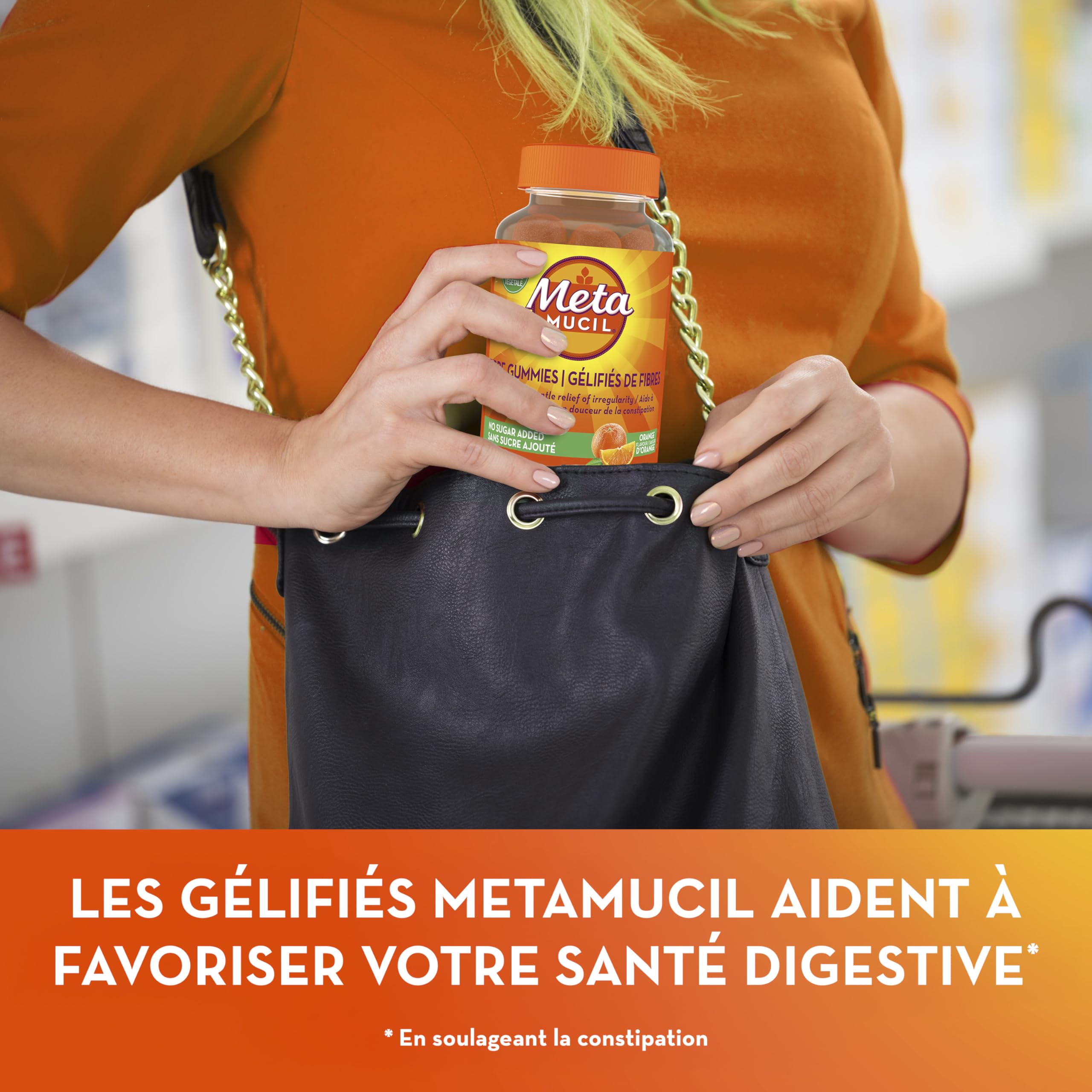 Metamucil Fibre Gummies, No Sugar Added, Orange Flavour, Prebiotic, Plant-Based, 105 Count 🍁 All In One Marketplace Canada