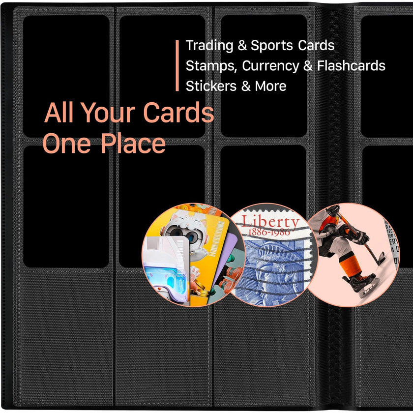 【2026】Trading Card Binder 9 Pocket, Hockey Card Binder with Sleeves Anti-open Strap Waterproof 20-Page 360 Game Cards Binder Holder Gift for Baseball/Soccer/Basketball/Football Cards Collector 🍁 All In One Marketplace Canada